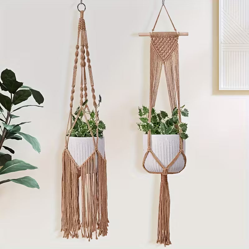 support pot de fleurs macramé naturel