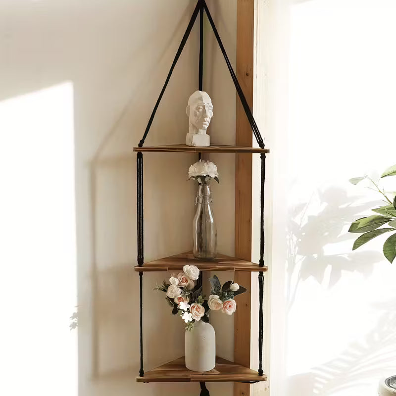 Étagère murale en bois triangulaire