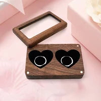 étui à bagues velours noir 2 emplacements cœur mariage